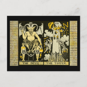 Djävulen och Torn Tarot Vykort