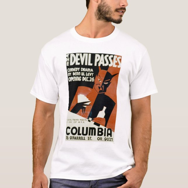 Djävulen passerar komedi 1940 WPA Tee (Framsida)