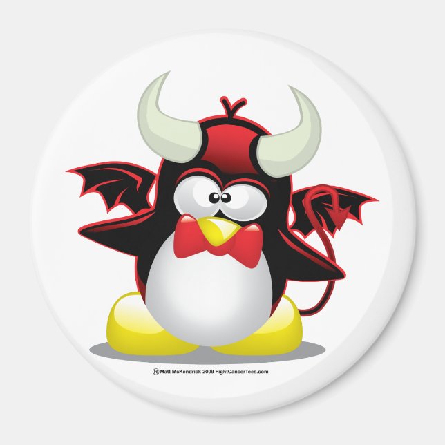 Djävulen Penguin Magnet (Framsidan)
