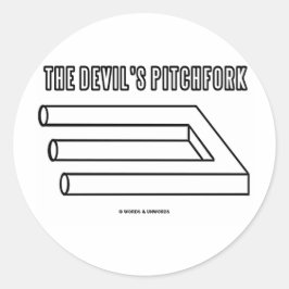 Djävulen Pitchfork (optisk bild) Runt Klistermärke