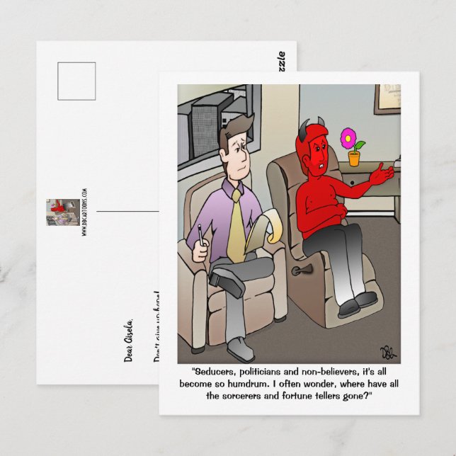 Djävulen Psychiatrist Postcard Vykort (Fram/baksida)