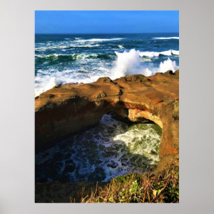 Djävulen Punchbowl, Newport, Oregon Poster