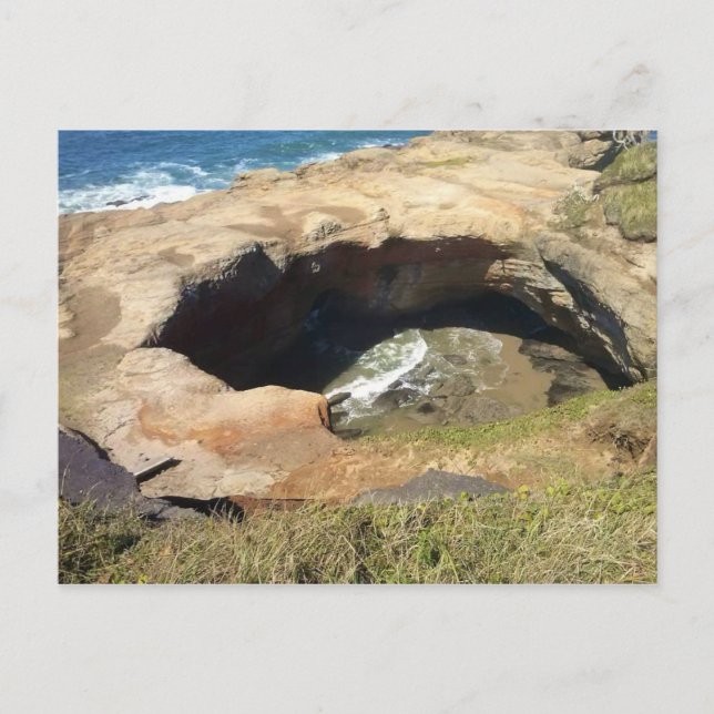 Djävulen Punchbowl, Oregon Kusten Vykort (Framsida)