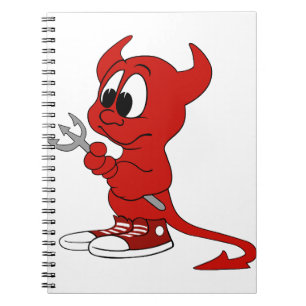 Djävulen Red Demon Tecknad Satan Evil helvetHeat Anteckningsbok