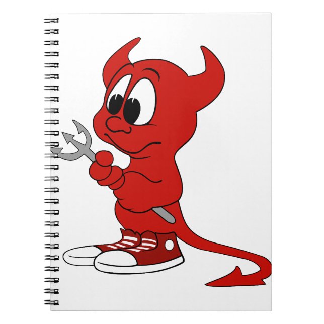 Djävulen Red Demon Tecknad Satan Evil helvetHeat Anteckningsbok (Framsidan)