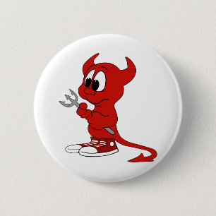 Djävulen Red Demon Tecknad Satan Evil helvetHeat Knapp