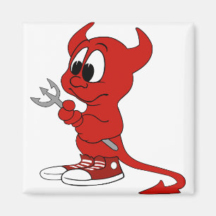 Djävulen Red Demon Tecknad Satan Evil helvetHeat Magnet