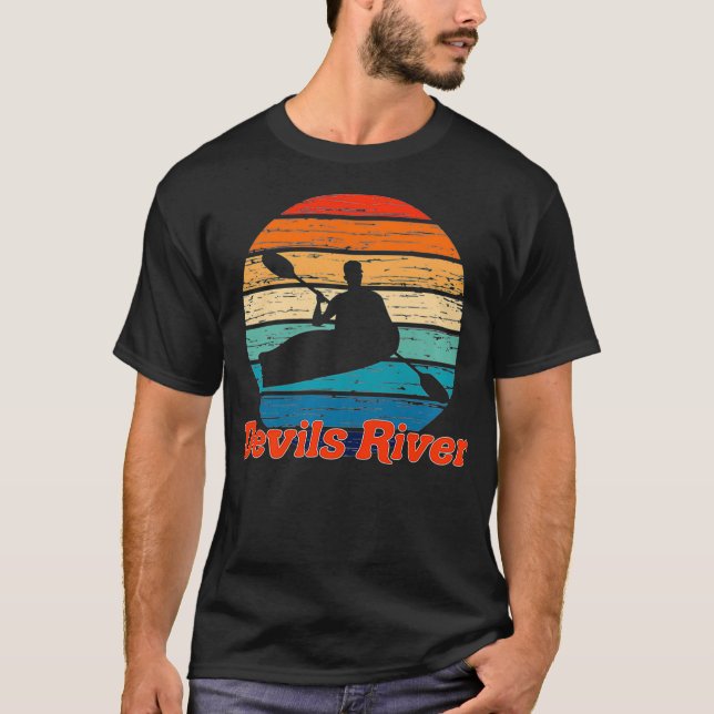 Djävulen River Canoeing Kayaking Teas Kayaker TX Y T Shirt (Framsida)