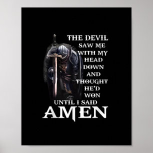 Djävulen såg mig med huvudet ner tills jag sa att  poster