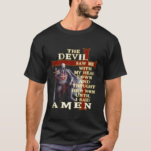Djävulen såg mig med min huvud-mördare-mall t shirt (Framsida)