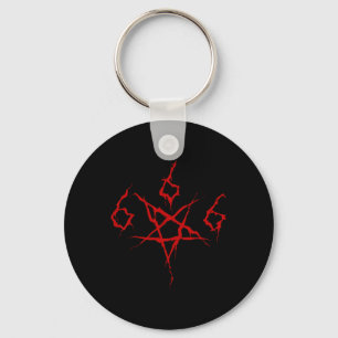 Djävulen Satanic 666 Pentagram Occult Horror Ha Nyckelring