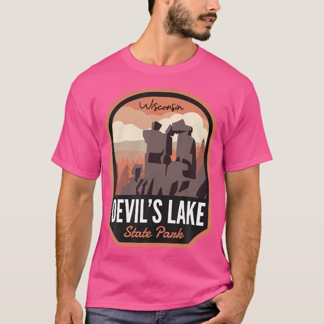 Djävulen Sjö State Park Wisconsin T Shirt (Framsida)