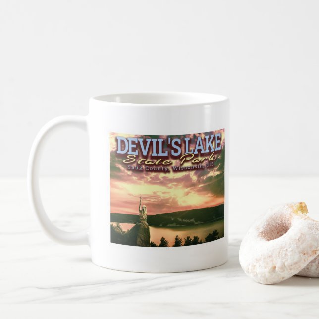 DJÄVULEN SJÖ - WISCONSIN FÖRENADE STATER KAFFEMUGG (Med munk)