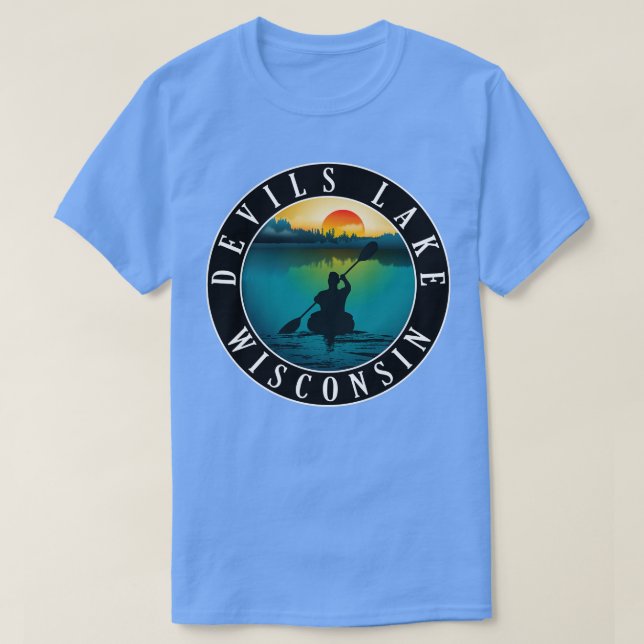 Djävulen Sjö Wisconsin Kayaking T Shirt (Design framsida)