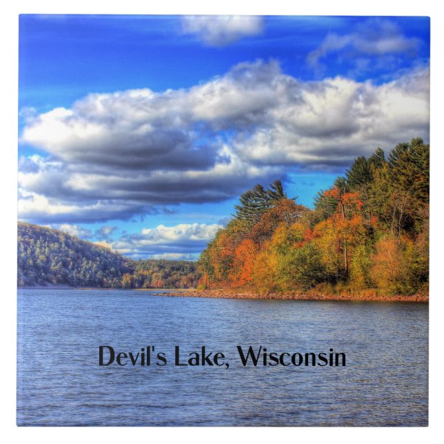 Djävulen Sjö, Wisconsin scenic-fotografi Kakelplatta (Framsidan)