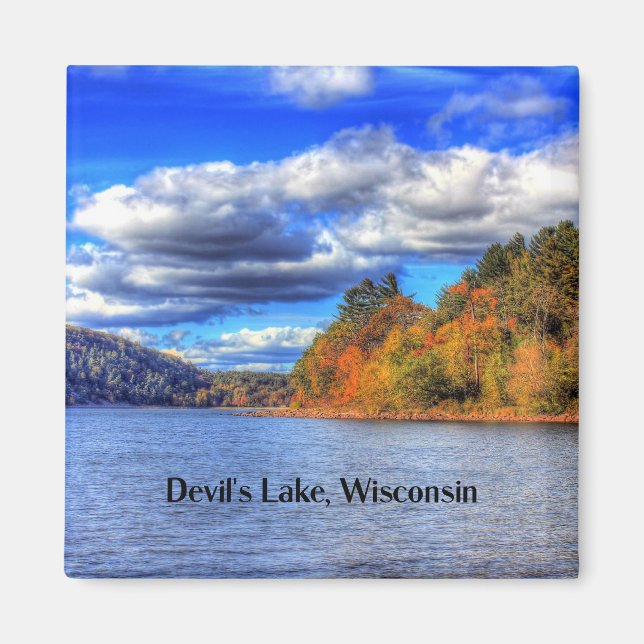 Djävulen Sjö, Wisconsin scenic-fotografi Magnet (Framsidan)