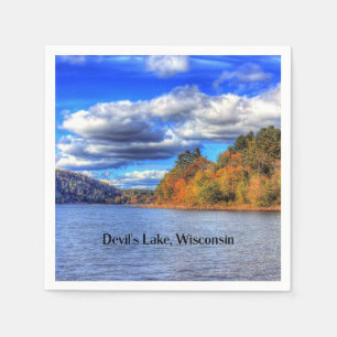 Djävulen Sjö, Wisconsin scenic-fotografi Pappersservett