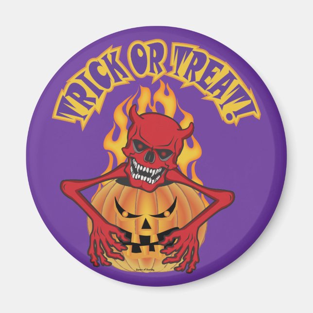 Djävulen Skull Magnet (Framsidan)