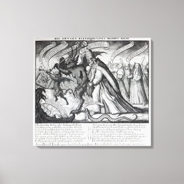 Djävulen som ledde påven i kedjorna 1680 canvastryck (Framsida)