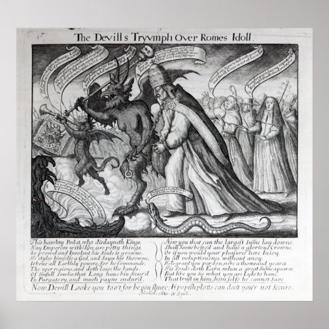 Djävulen som ledde påven i kedjorna 1680 poster (Framsidan)