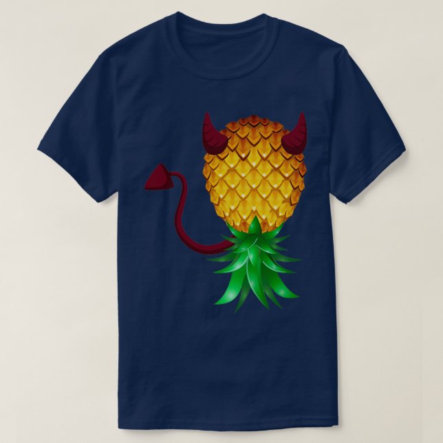 Djävulen Swinger uppifrån och ned Ananas T Shirt (Design framsida)