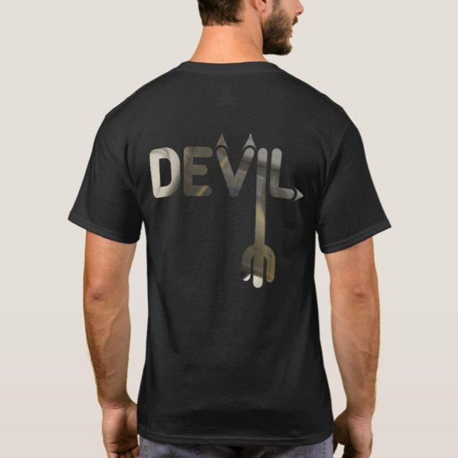 DJÄVULEN T-Shirt Trend Abstrakt Art Black White Gu (Skapare uppladdad)