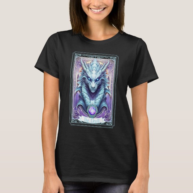 Djävulen Tarot Card Halloween Dragon Pastel Goth W T Shirt (Framsida)