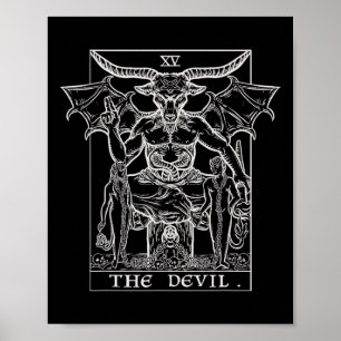 Djävulen Tarot Card Phomet Gothic Halloween Satan Poster