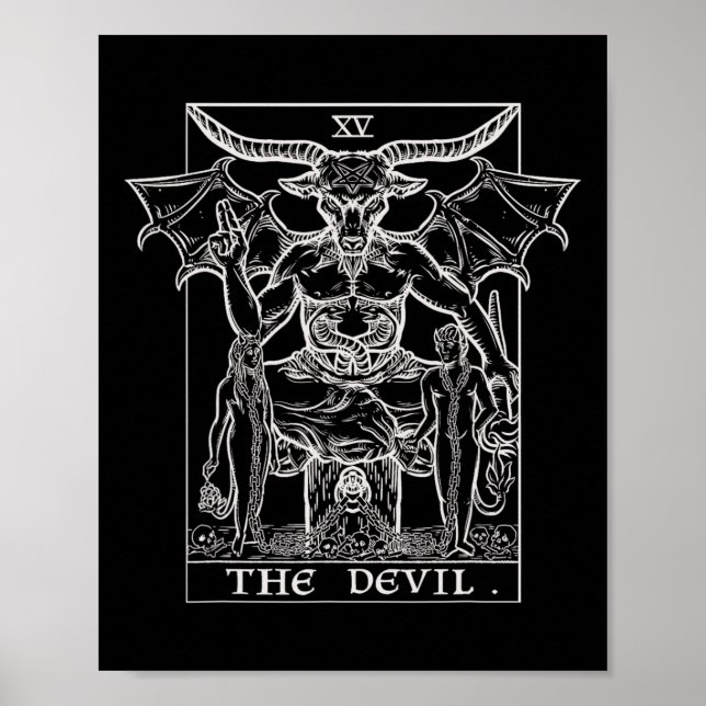 Djävulen Tarot Card Phomet Gothic Halloween Satan Poster (Framsidan)