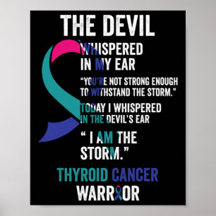Djävulen- Thyroid Cancer Awareness Support Ribbon Poster