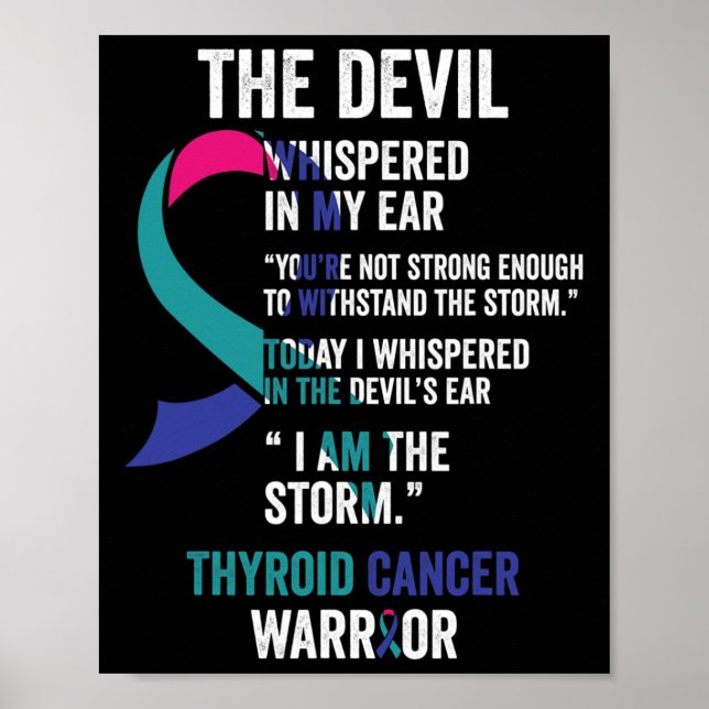 Djävulen- Thyroid Cancer Awareness Support Ribbon Poster (Framsidan)