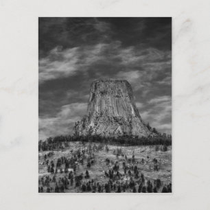 Djävulen Torn i Wyoming Black and White Vykort