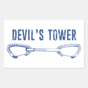 Djävulen Torn klättning Quickdraw Rektangulärt Klistermärke