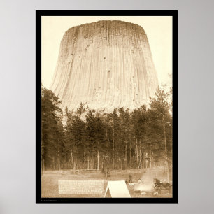 Djävulen torn med tält främre WY 1887 Poster