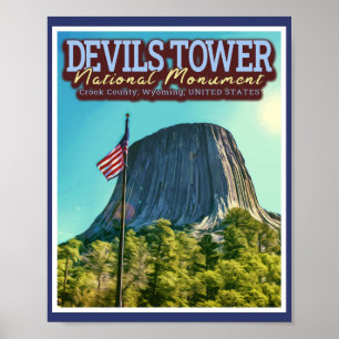 DJÄVULEN TORN NATIONAL MONUMENT - WYOMING USA POSTER
