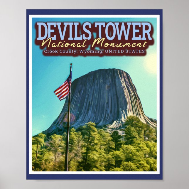 DJÄVULEN TORN NATIONAL MONUMENT - WYOMING USA POSTER (Framsidan)