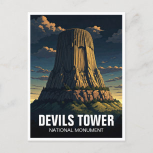 Djävulen Torn nationalmonument Travel Wyoming Vykort