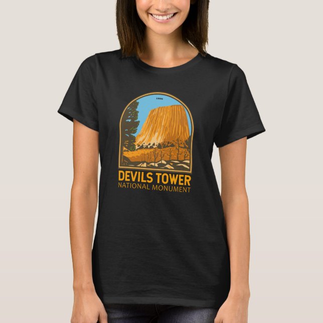 Djävulen Torn nationalmonument Wyoming Emblem T-Sh T Shirt (Framsida)