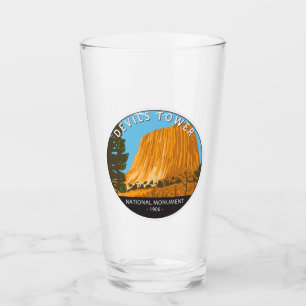 Djävulen Torn nationalmonument Wyoming Vintage Glaskopp
