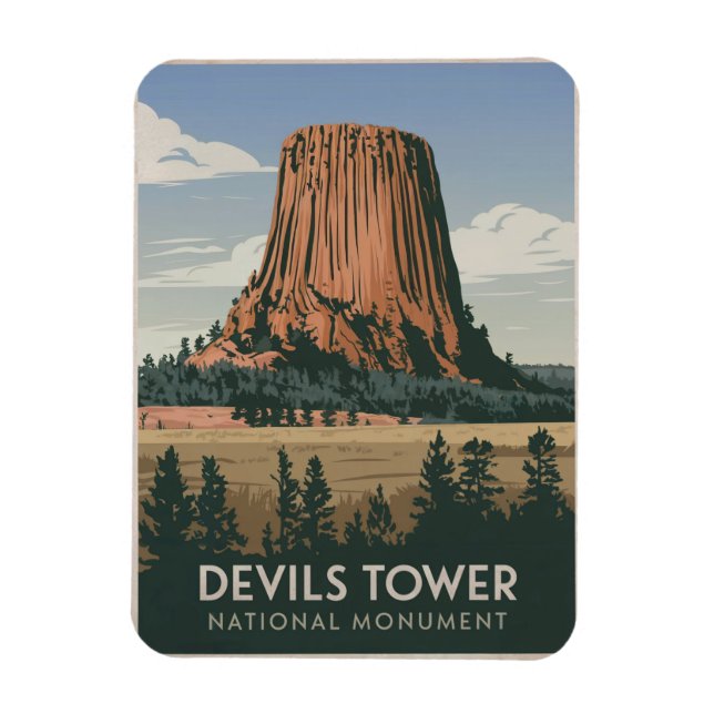 Djävulen Torn nationalparkens Vintage Magnet (Vertikal)