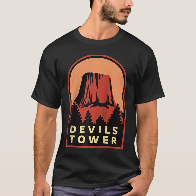 Djävulen Torn WY Nationalmonument Raglan Baseball T Shirt (Framsida)