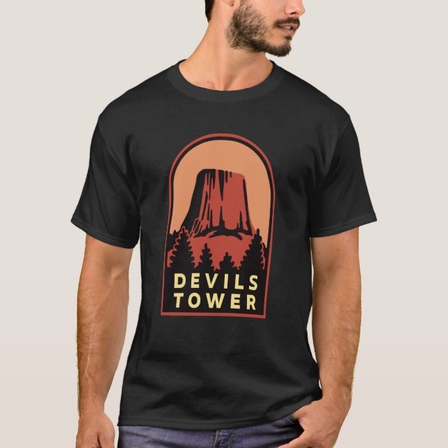 Djävulen Torn WY Nationalmonument T Shirt (Framsida)
