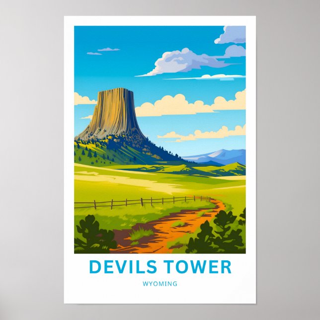 Djävulen Torn Wyoming Travel Skriv ut Poster (Framsidan)
