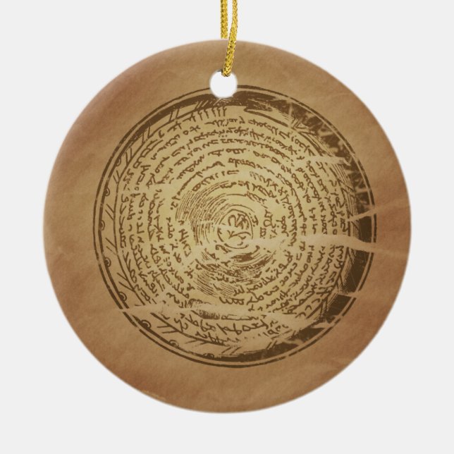 Djävulen Trap Assyrian Magic Charms Julgransprydnad Keramik (Framsidan)