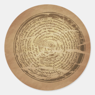 Djävulen Trap Assyrian Magic Charms Runt Klistermärke