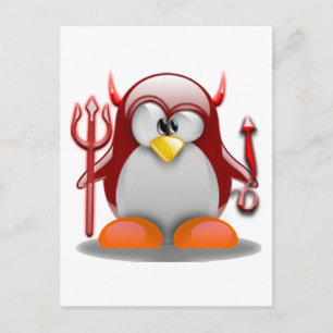 Djävulen Tux (Linux Tux) Vykort