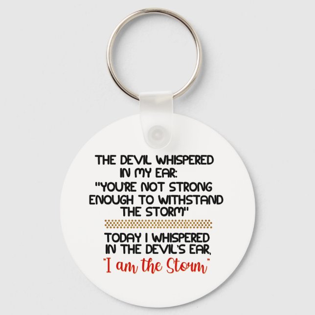 Djävulen viskade i mitt öra, livs inspiration nyckelring (Framsida)