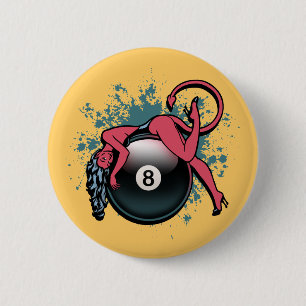 Djävulenflicka 8-Ball Knapp