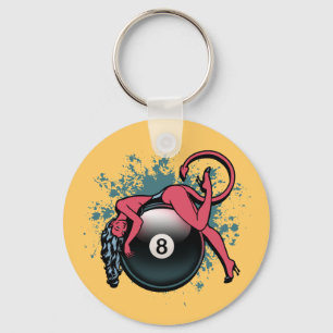 Djävulenflicka 8-Ball Nyckelring