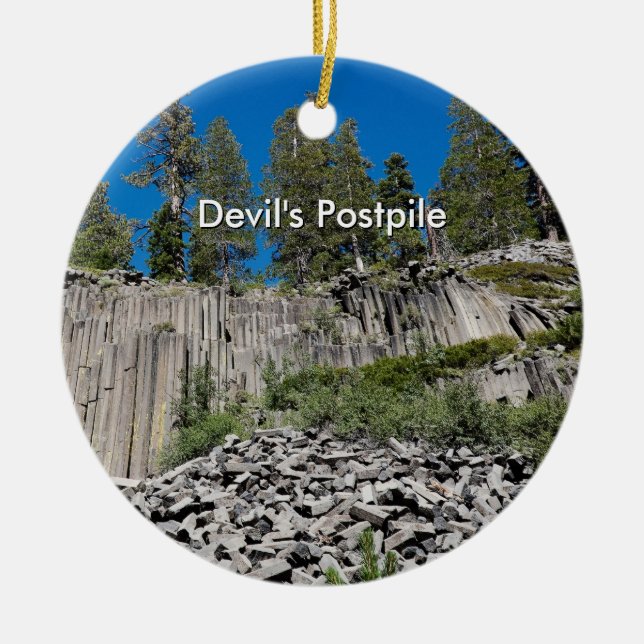 Djävulens pelarstack julgransprydnad keramik (Framsidan)